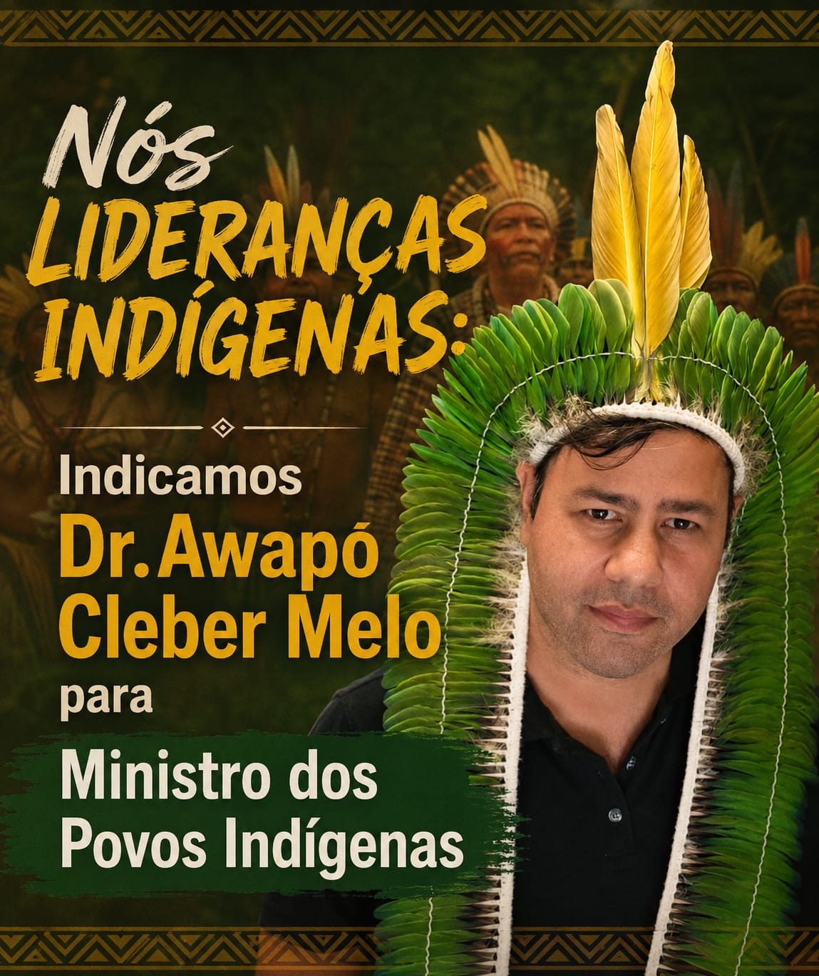 Lideranças indígenas da Direita cobram reunião em Brasília com Flávio Bolsonaro para defender indicação de Pajé Dr. Awapó  Cleber Melo ao Ministério dos Povos Indígenas se eleito