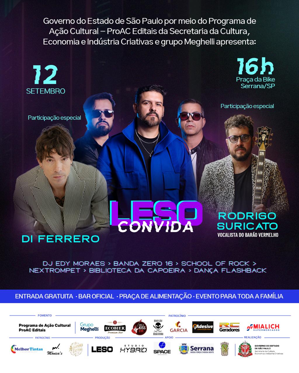 Show Banda Leso com participação de Di Ferrero e Rodrigo Suricato em Serrana (SP)