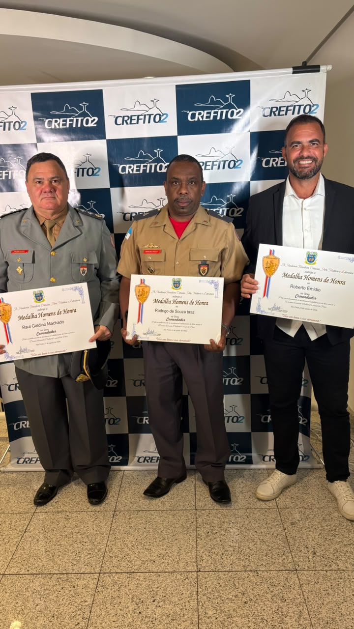 Major Raul Galdino, Sub Tenente Rodrigo de Souza Braz  e Roberto Emídio