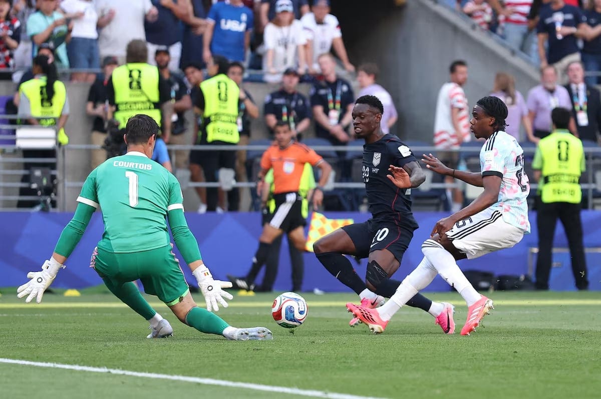 Belgas venceram e eliminaram os EUA de Balogun. Foto: LUKE HALES / AFP