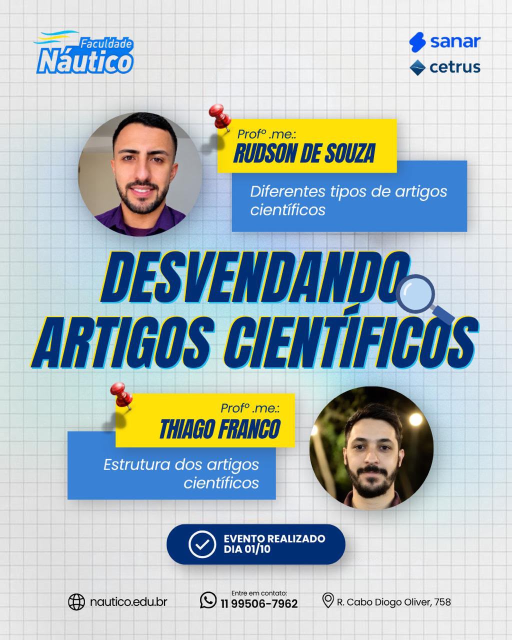 Faculdade Clube Náutico Mogiano realiza 1ª Oficina Científica em parceria com a Sanar Cetrus