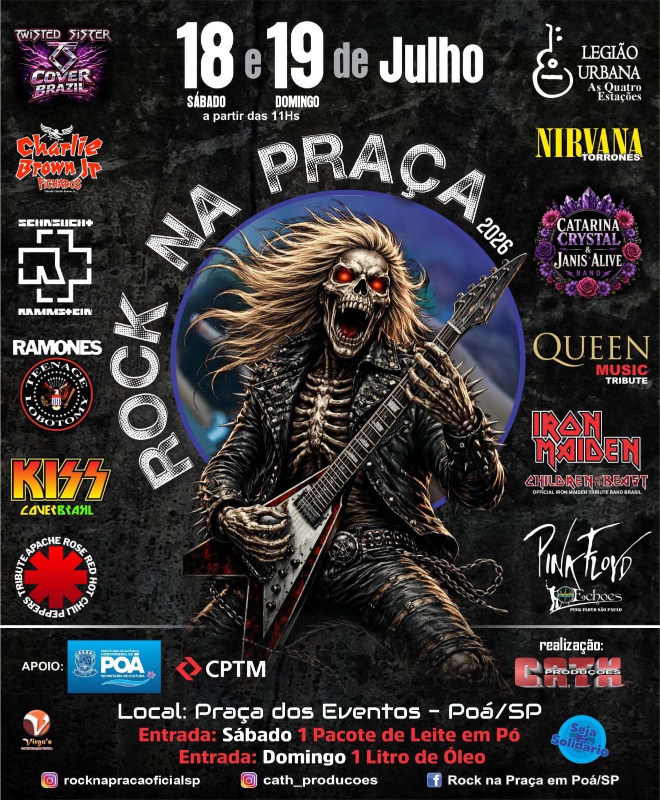 Evento Rock na Praça - Oficial Poá/SP 2026